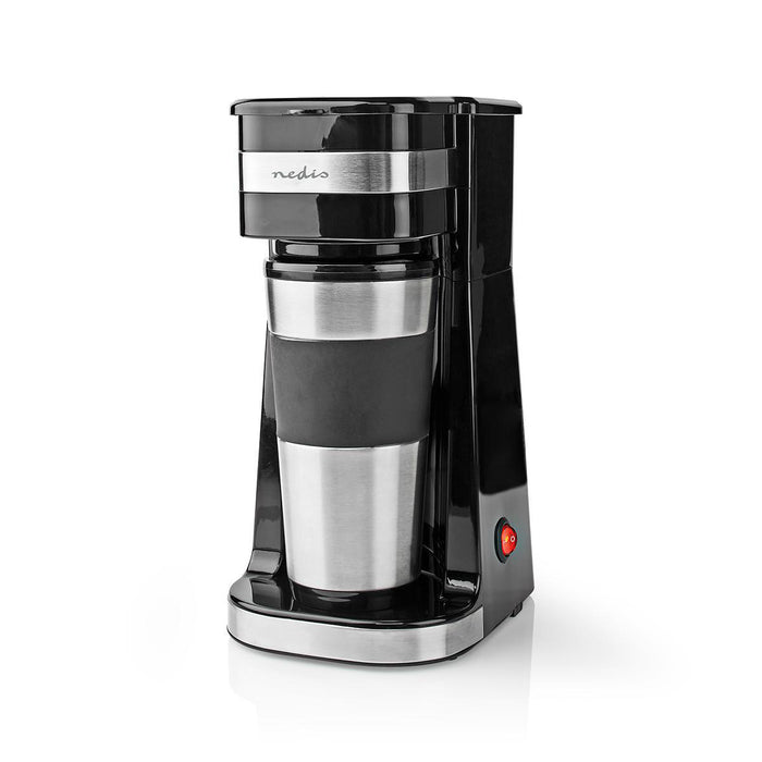 Nedis Coffee Maker - Filter Coffee, 0.4 l, 1 Cups, 1 Cups - Black / Silver