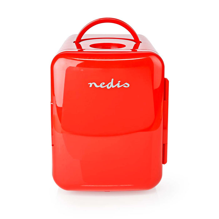 Nedis Portable Mini Fridge - 4 l - 12 V DC / 100 - 240 V AC - Red, 