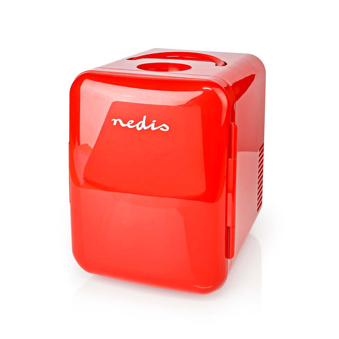 Nedis Portable Mini Fridge - 4 l - 12 V DC / 100 - 240 V AC - Red, 