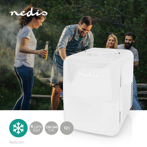 Nedis Portable Mini Fridge - 4 l - 12 V DC / 100 - 240 V AC - White, 