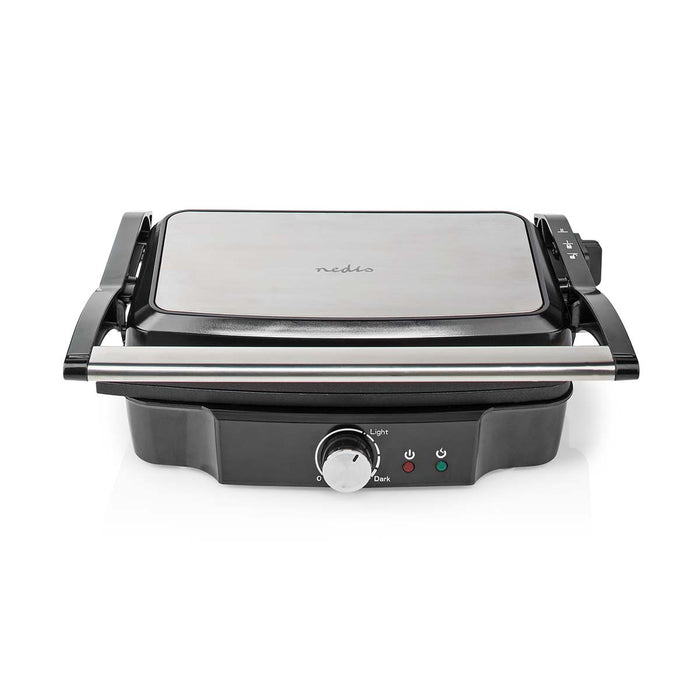 Nedis Contact Grill - 1500 W, 27.8 x 17 cm, Adjustable temperature control, Adjustable temperature control - Plastic / Stainless Steel