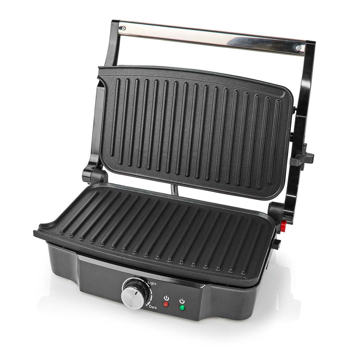 Nedis Contact Grill - 1500 W, 27.8 x 17 cm, Adjustable temperature control, Adjustable temperature control - Plastic / Stainless Steel