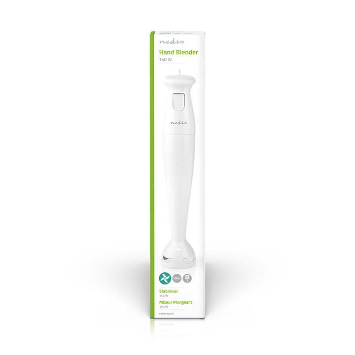 Nedis Hand Blender - 150 W - Speed settings: 1-Speed Setting - White, 