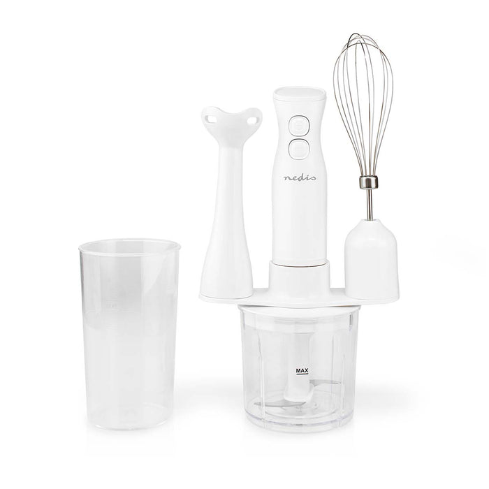 Nedis Hand Blender - 400 W, Speed settings: 2-Speed Setting, Chopper, Chopper - White