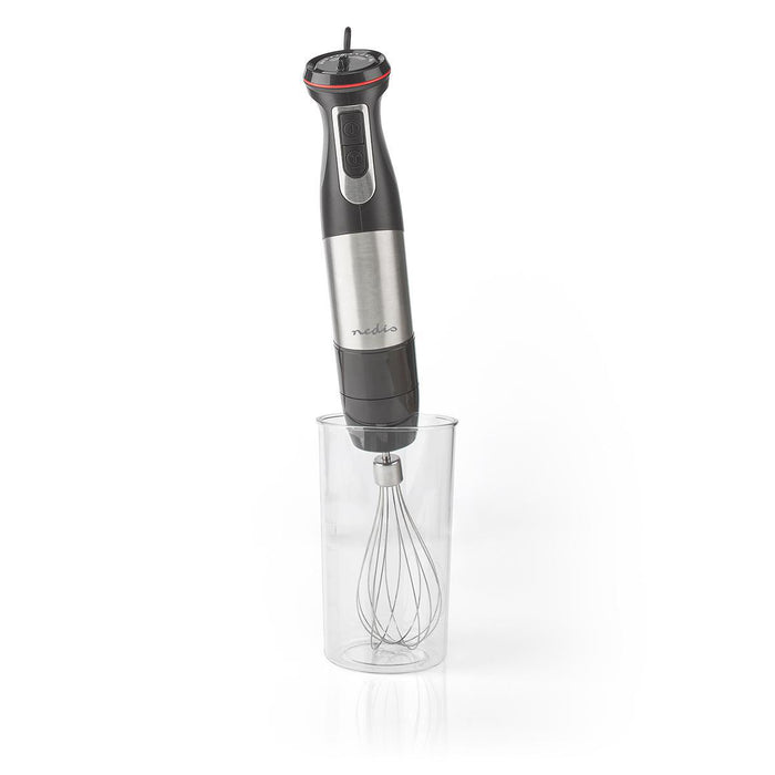 Nedis Hand Blender - 800 W, Speed settings: Variable Speed Control, Chopper, Chopper - Aluminium / Black