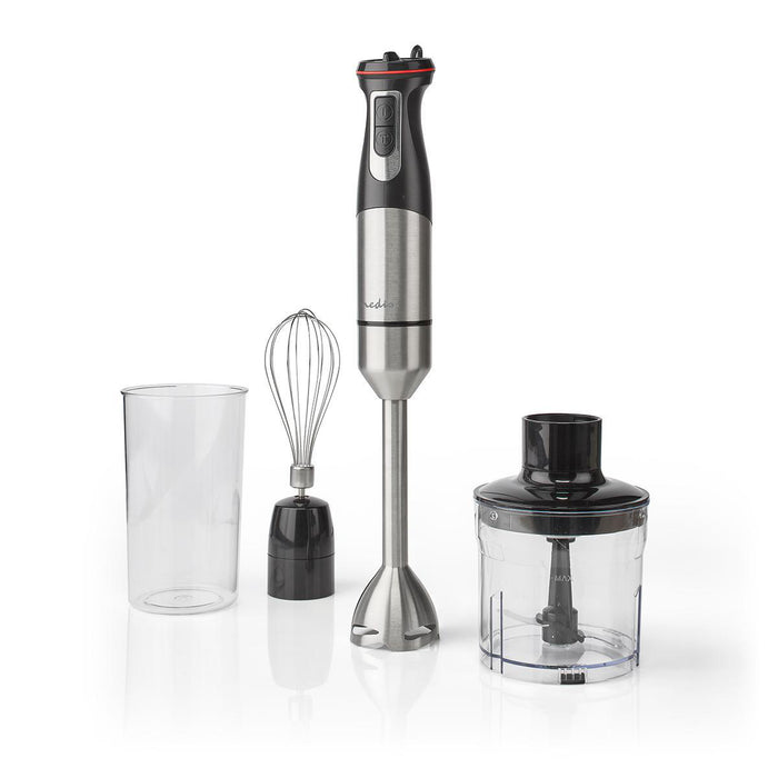 Nedis Hand Blender - 800 W, Speed settings: Variable Speed Control, Chopper, Chopper - Aluminium / Black