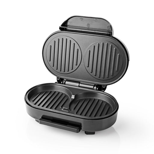 Nedis Hamburger Maker - 1000 W, 23.5 x 10.5 cm, Automatic temperature control, Automatic temperature control - Metal / Plastic