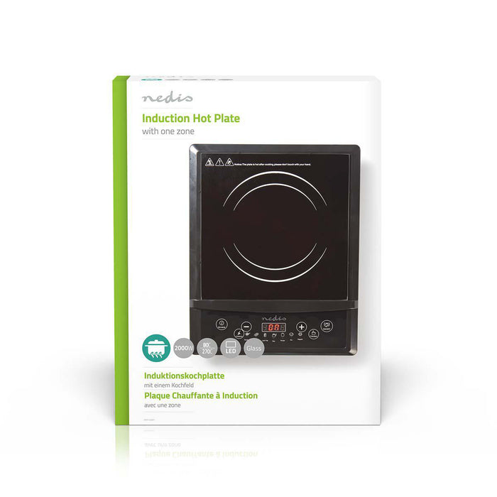 Nedis Induction Cooker - Cooking zones: 1, 2000 W, Overheating protection, Child lock - LCD display