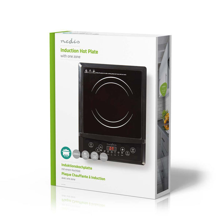 Nedis Induction Cooker - Cooking zones: 1, 2000 W, Overheating protection, Child lock - LCD display