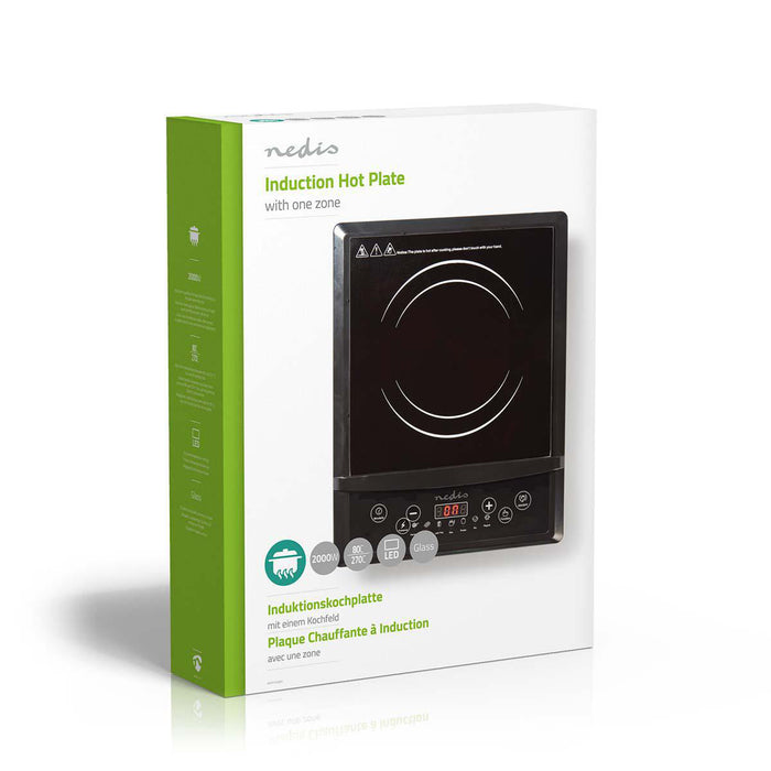 Nedis Induction Cooker - Cooking zones: 1, 2000 W, Overheating protection, Child lock - LCD display