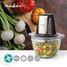 Nedis Food Choppers - 500 W, 1 l, Glass, 1-Speed Setting - Black / Silver