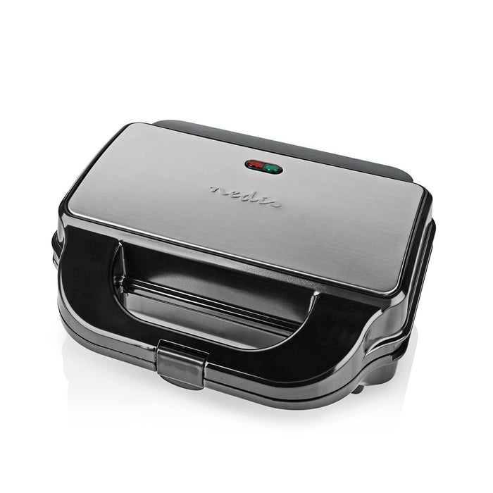 Nedis Multi Grill - Grill / Sandwich / Waffle, 900 W, 28 x 15 cm, Automatic temperature control - Plastic / Stainless Steel