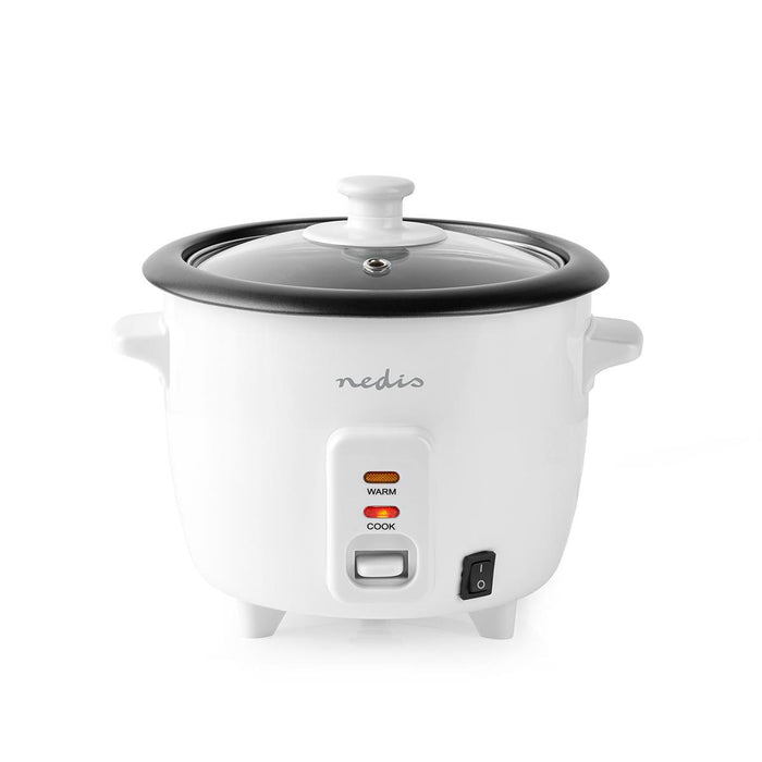 Nedis Rice Cooker - 0.6 l, 300 W, Aluminum Steamer, Removable bowl - Auto shut-off