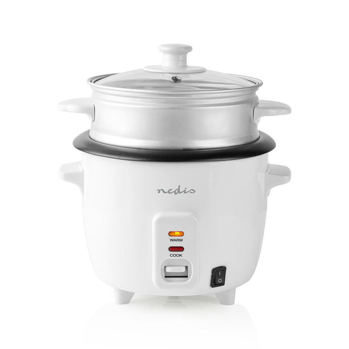 Nedis Rice Cooker - 0.6 l, 300 W, Aluminum Steamer, Removable bowl - Auto shut-off