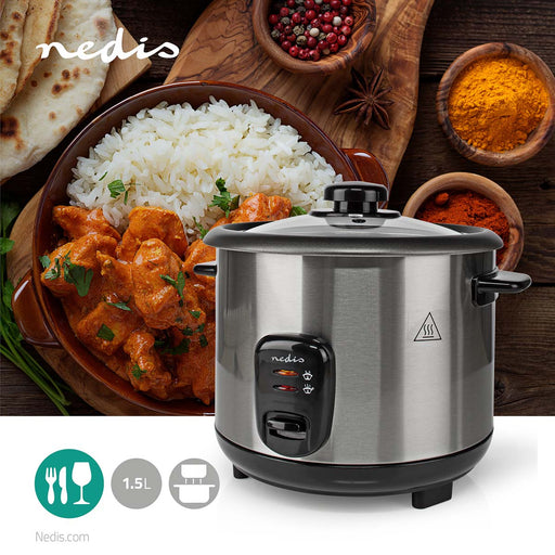 Nedis Rice Cooker - 1.5 l, 500 W, Non stick coating, Removable bowl - Auto shut-off