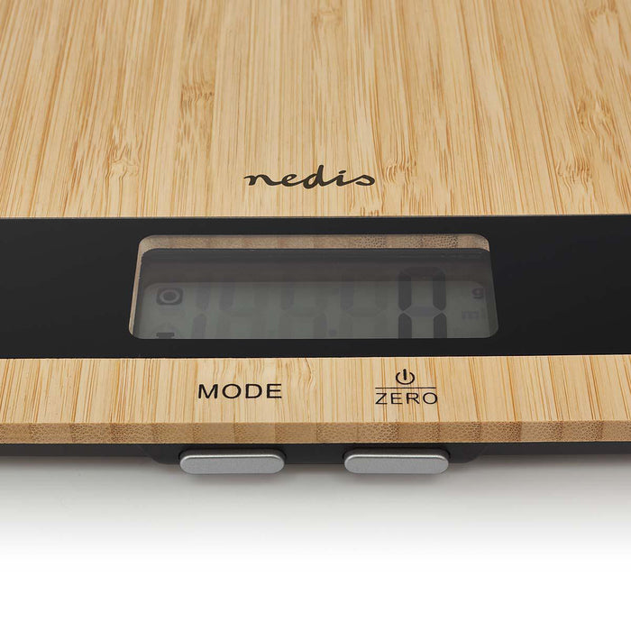 Nedis Kitchen Scales - Digital - Plastic / Wood - Brown, 