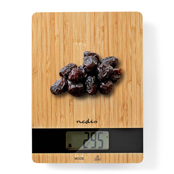 Nedis Kitchen Scales - Digital - Plastic / Wood - Brown, 