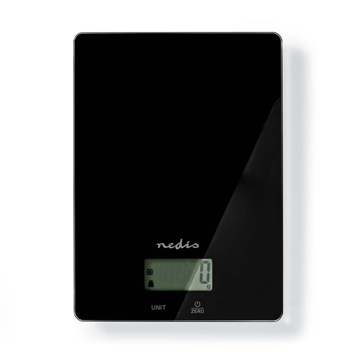 Nedis Kitchen Scales - Digital - Glass / Plastic - Black, 