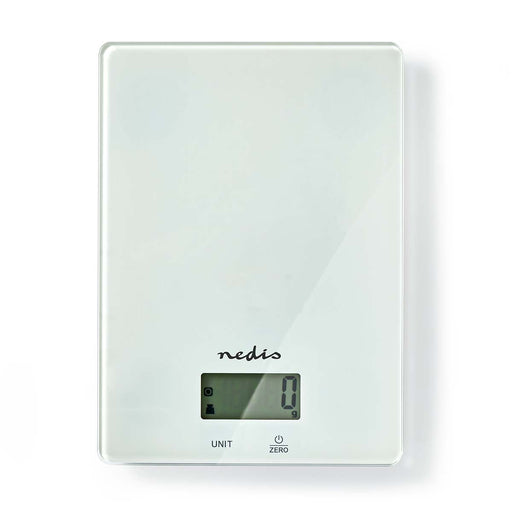 Nedis Kitchen Scales - Digital - Glass / Plastic - White, 