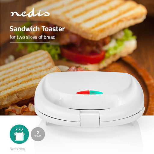 Nedis Sandwich Maker - 800 W - White, 