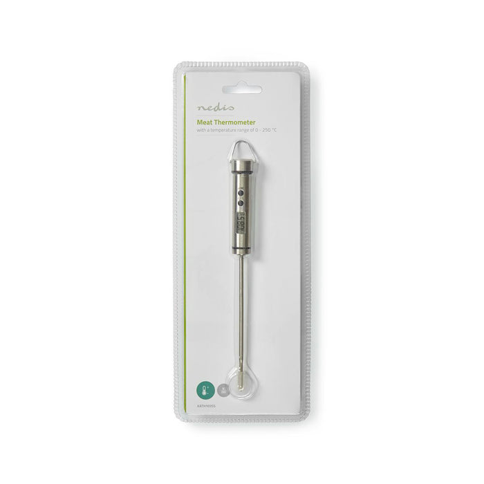 Nedis Meat Thermometer - LCD Display - 0 - 200 °C - Silver, 