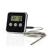 Nedis Meat Thermometer - Alarm / Timer, LCD Display, 0 - 250 °C, 0 - 250 °C - Black / Silver