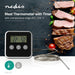 Nedis Meat Thermometer - Alarm / Timer, LCD Display, 0 - 250 °C, 0 - 250 °C - Black / Silver