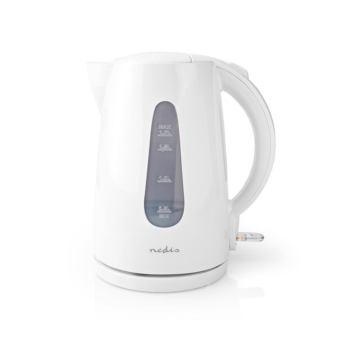 Nedis Electric Kettle - 1.7 l, Plastic, White, Strix® controller - Boil-dry protection