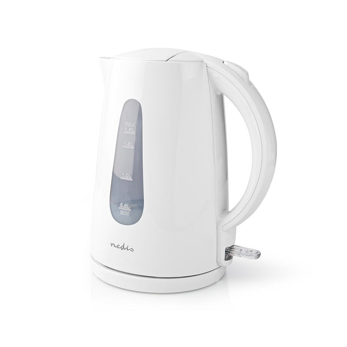 Nedis Electric Kettle - 1.7 l, Plastic, White, Strix® controller - Boil-dry protection