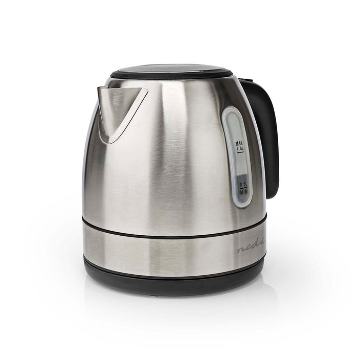 Nedis Electric Kettle - 1.0 l, Stainless Steel, Aluminium, Strix® controller - Boil-dry protection