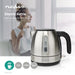 Nedis Electric Kettle - 1.0 l, Stainless Steel, Aluminium, Strix® controller - Boil-dry protection