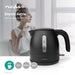 Nedis Electric Kettle - 1.0 l, Plastic, Black, Strix® controller - Boil-dry protection