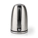 Nedis Electric Kettle - 1.7 l, Stainless Steel, Black / Silver, Strix® controller - Boil-dry protection