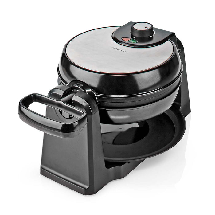 Nedis Waffle Maker - Belgian waffles, 17 cm, 1000 W, Automatic temperature control - ABS / Stainless Steel