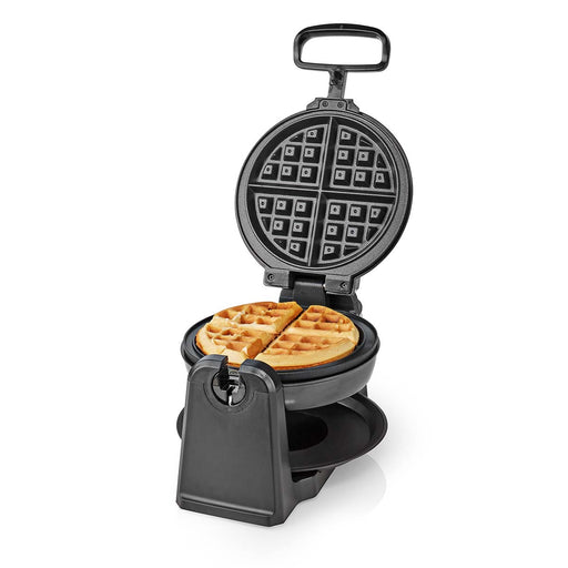 Nedis Waffle Maker - Belgian waffles, 17 cm, 1000 W, Automatic temperature control - ABS / Stainless Steel