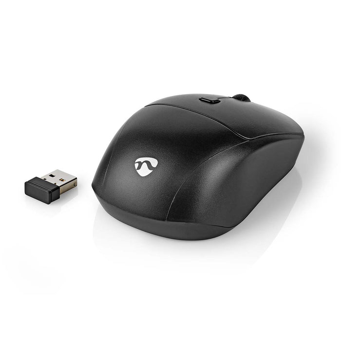 Nedis Mouse and Keyboard Set - Wireless, Mouse and keyboard connection: USB, 800 / 1200 / 1600 dpi, AZERTY - BE Layout