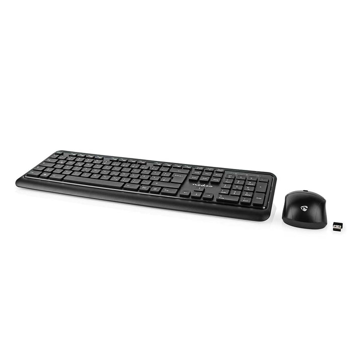 Nedis Mouse and Keyboard Set - Wireless, Mouse and keyboard connection: USB, 800 / 1200 / 1600 dpi, QWERTZ - DE Layout