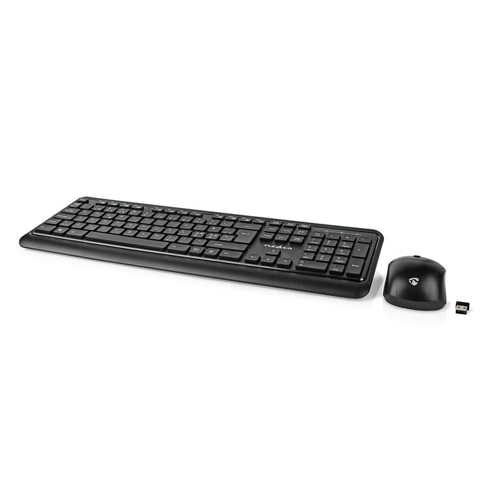 Nedis Mouse and Keyboard Set - Wireless, Mouse and keyboard connection: USB, 800 / 1200 / 1600 dpi, QWERTY - ND Layout