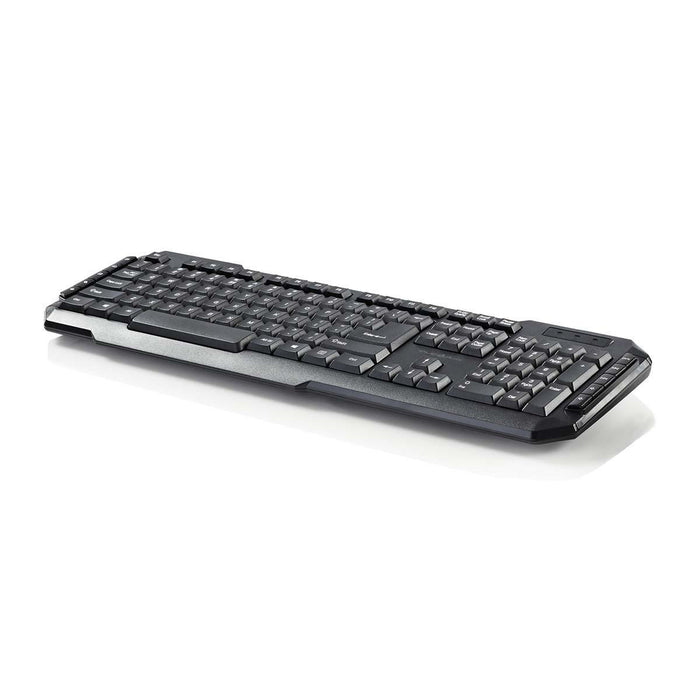 Nedis Wired Keyboard - Wired, Multimedia, US International, US Layout - Numeric keypad