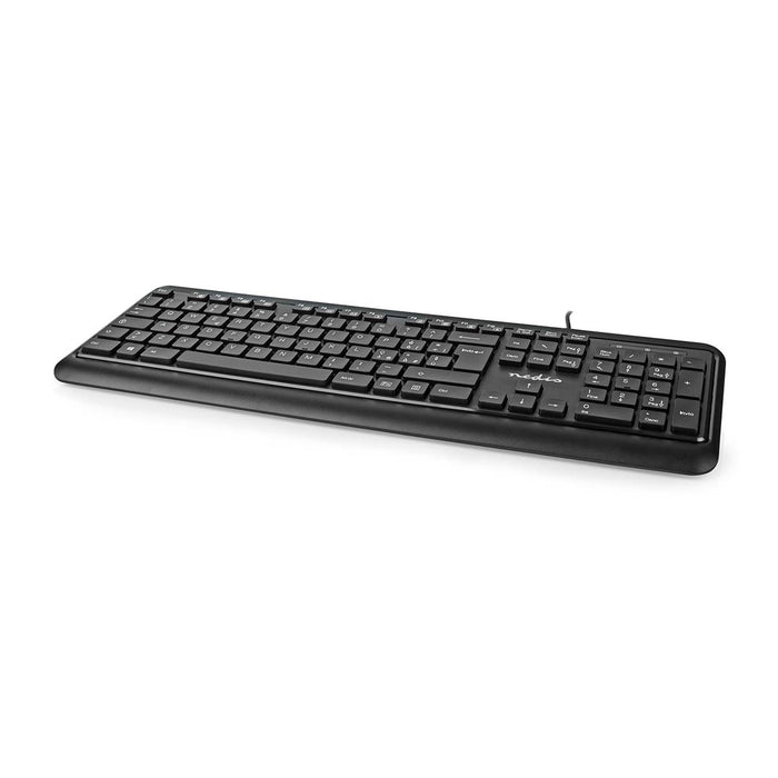 Nedis Wired Keyboard - USB-A, Multimedia, QWERTY, IT Layout - Numeric keypad