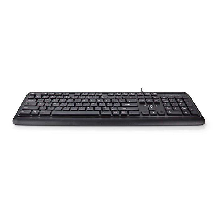 Nedis Wired Keyboard - USB-A, Multimedia, QWERTY, US Layout - Numeric keypad