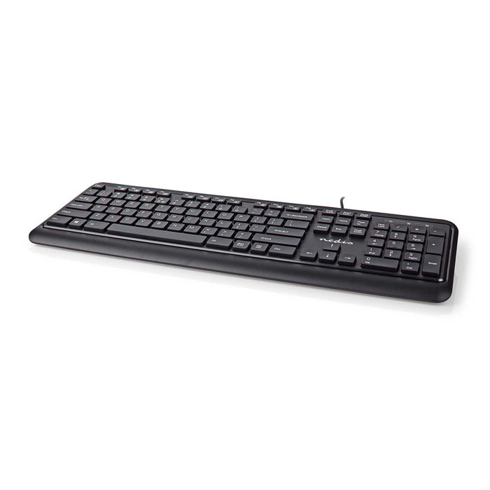 Nedis Wired Keyboard - USB-A, Multimedia, QWERTY, US Layout - Numeric keypad