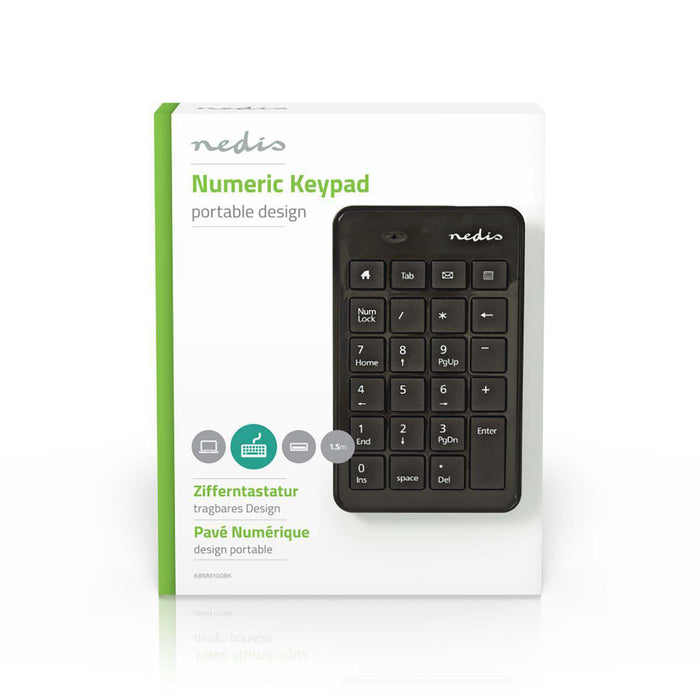 Nedis Wired Keyboard - USB-A, Office, Single-Handed, Numeric - Numeric keypad