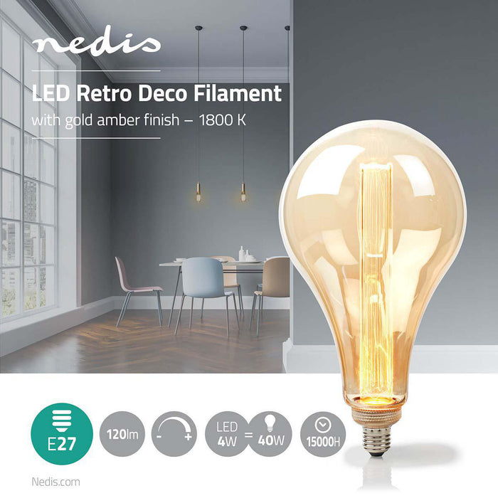 Nedis LED Filament Bulb E27 - PS165, 3.5 W, 120 lm, Retro Style - 1 pcs