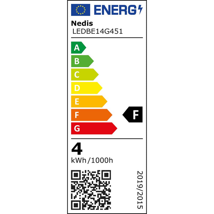 Nedis LED Bulb E14 - G45, 3.5 W, 250 lm, Frosted - 1 pcs