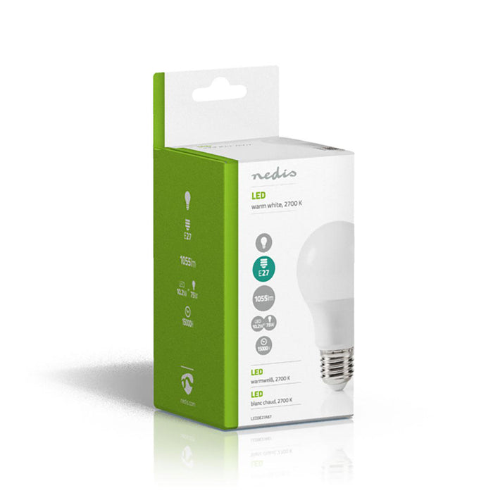 Nedis LED Bulb E27 - A60, 10.2 W, 1055 lm, Frosted - 1 pcs