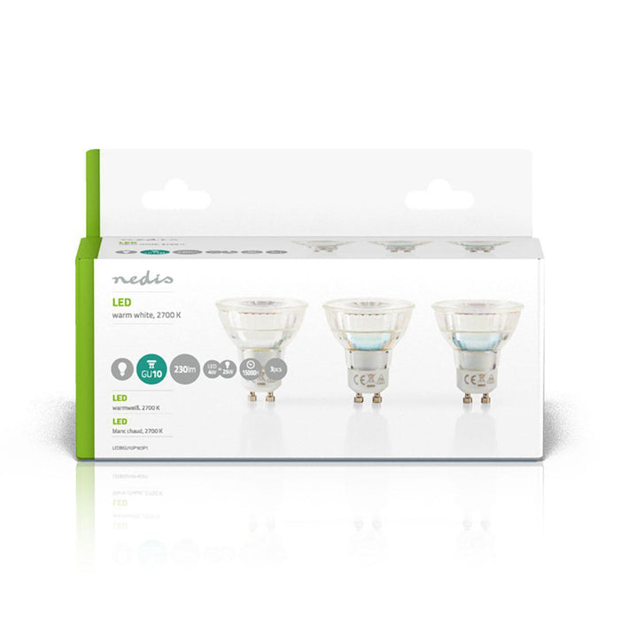 Nedis LED Bulb GU10 - PAR16, 4 W, 230 lm, Retro Style - 3 pcs