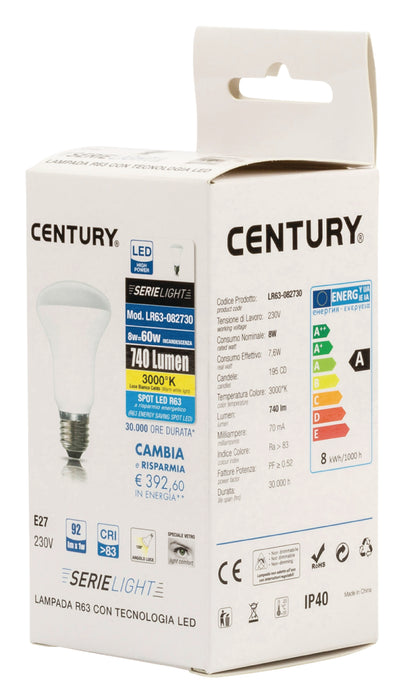 Century LED Lamp E27 R63 8 W 806 lm 3000 K