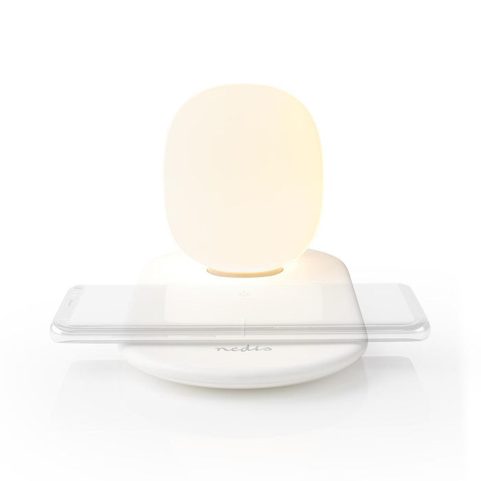 Nedis LED Lamp with Wireless Charger - Dimmer - On Product, Qi, 10 W, Warm White - 3000 K