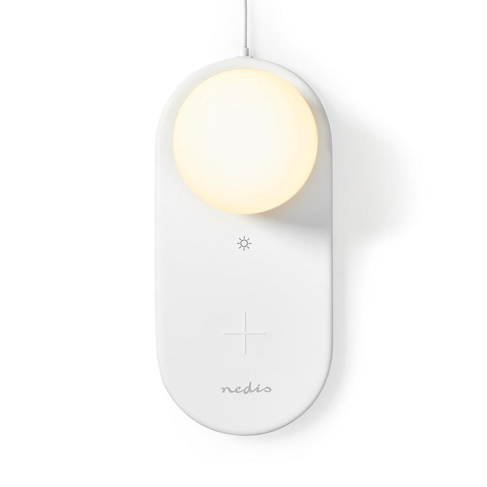 Nedis LED Lamp with Wireless Charger - Dimmer - On Product, Qi, 10 W, Warm White - 3000 K